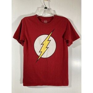 The Flash Logo Graphic Tee T-Shirt (S) DC Comics Original • Red • EUC •